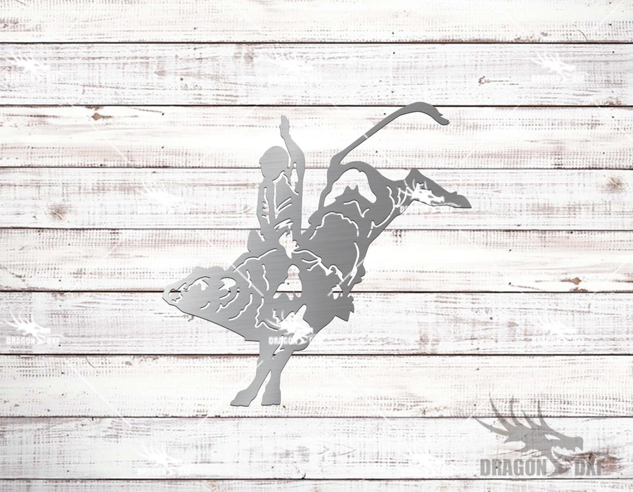 Bull Riding 16 Design - Plasma Laser DXF Cut File