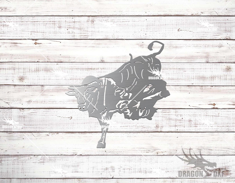 Bull Riding 18 Design - Plasma Laser DXF Cut File